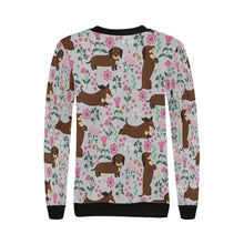 Load image into Gallery viewer, Flower Garden Dachshunds Love Women&#39;s Sweatshirt-Apparel-Apparel, Dachshund, Sweatshirt-16