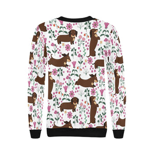 Flower Garden Dachshunds Love Women's Sweatshirt-Apparel-Apparel, Dachshund, Sweatshirt-4