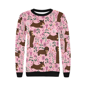 Flower Garden Dachshunds Love Women's Sweatshirt-Apparel-Apparel, Dachshund, Sweatshirt-7