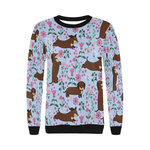 Flower Garden Dachshunds Love Women's Sweatshirt-Apparel-Apparel, Dachshund, Sweatshirt-8