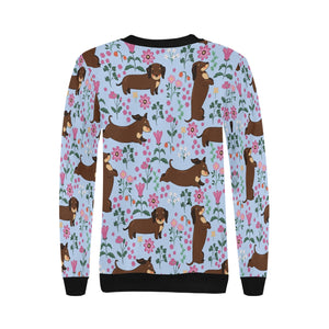 Flower Garden Dachshunds Love Women's Sweatshirt-Apparel-Apparel, Dachshund, Sweatshirt-9