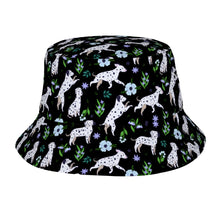 Load image into Gallery viewer, Flower Garden Dalmatians Bucket Hat-Hats &amp; Caps-Accessories,Dalmatian,Dog Dad Gifts,Dog Mom Gifts,Hats-Midnight Black-One Size-49
