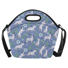 Load image into Gallery viewer, Flower Garden Dalmatians Neoprene Lunch Bag-CornflowerBlue-ONESIZE-21