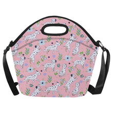Load image into Gallery viewer, Flower Garden Dalmatians Neoprene Lunch Bag-Pink-ONESIZE-6