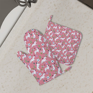 Flower Garden Dalmatians Oven Mitts And Pot Holder Set 11 360x