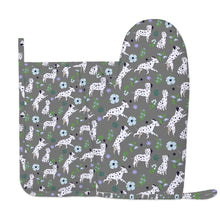Load image into Gallery viewer, Flower Garden Dalmatians Oven Mitts and Pot Holder Set-Kitchen Decor-Accessories,Dalmatian,Dog Mom Gifts-5