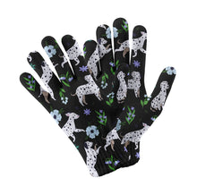 Load image into Gallery viewer, Flower Garden Dalmatians Touch Screen Gloves-Accessories-Accessories, Dalmatian, Dog Dad Gifts, Dog Mom Gifts, Gloves-Black-1