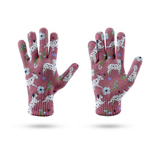 Load image into Gallery viewer, Flower Garden Dalmatians Touch Screen Gloves-Accessories-Accessories, Dalmatian, Dog Dad Gifts, Dog Mom Gifts, Gloves-12