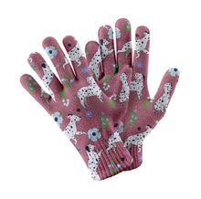 Load image into Gallery viewer, Flower Garden Dalmatians Touch Screen Gloves-Accessories-Accessories, Dalmatian, Dog Dad Gifts, Dog Mom Gifts, Gloves-Rose gold-4