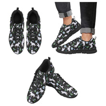 Load image into Gallery viewer, Flower Garden Dalmatians Women's Breathable Sneakers-Midnight Black-US13-9