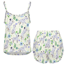 Load image into Gallery viewer, Flower Garden Dalmatians Women&#39;s Cami and Shorts Pajama Set-11