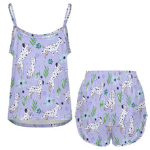 Load image into Gallery viewer, Flower Garden Dalmatians Women&#39;s Cami and Shorts Pajama Set-7