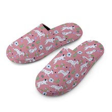 Load image into Gallery viewer, Flower Garden Dalmatians Women's Cotton Mop Slippers-Footwear-Accessories, Dalmatian, Dog Mom Gifts, Slippers-19