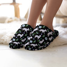 Load image into Gallery viewer, Flower Garden Dalmatians Women's Cotton Mop Slippers-Footwear-Accessories, Dalmatian, Dog Mom Gifts, Slippers-9