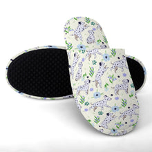 Load image into Gallery viewer, Flower Garden Dalmatians Women's Cotton Mop Slippers-Footwear-Accessories, Dalmatian, Dog Mom Gifts, Slippers-14