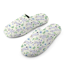 Load image into Gallery viewer, Flower Garden Dalmatians Women's Cotton Mop Slippers-Footwear-Accessories, Dalmatian, Dog Mom Gifts, Slippers-15