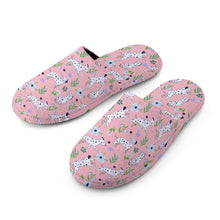 Load image into Gallery viewer, Flower Garden Dalmatians Women's Cotton Mop Slippers-Footwear-Accessories, Dalmatian, Dog Mom Gifts, Slippers-16