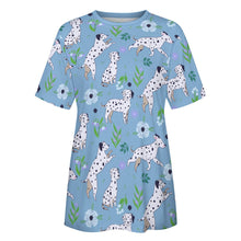 Load image into Gallery viewer, Flower Garden Dalmatians Women's Cotton T-Shirt-Apparel--17