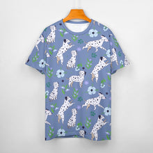Load image into Gallery viewer, Flower Garden Dalmatians Women's Cotton T-Shirt-Apparel--22