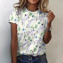 Load image into Gallery viewer, Flower Garden Dalmatians Women's Cotton T-Shirt-Apparel--2