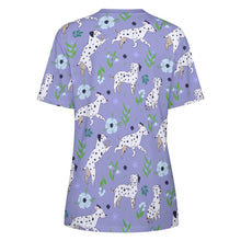 Load image into Gallery viewer, Flower Garden Dalmatians Women's Cotton T-Shirt-Apparel--30