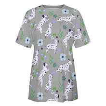 Load image into Gallery viewer, Flower Garden Dalmatians Women's Cotton T-Shirt-Apparel--36
