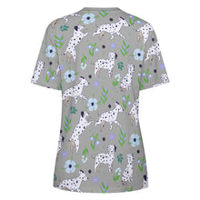 Load image into Gallery viewer, Flower Garden Dalmatians Women's Cotton T-Shirt-Apparel--37