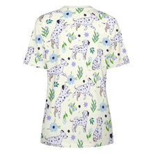 Load image into Gallery viewer, Flower Garden Dalmatians Women's Cotton T-Shirt-Apparel--3