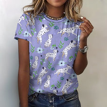 Load image into Gallery viewer, Flower Garden Dalmatians Women's Cotton T-Shirt-Apparel--40