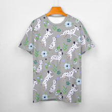 Load image into Gallery viewer, Flower Garden Dalmatians Women's Cotton T-Shirt-Apparel--41