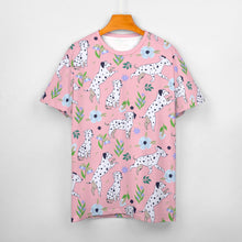 Load image into Gallery viewer, Flower Garden Dalmatians Women's Cotton T-Shirt-Apparel--6