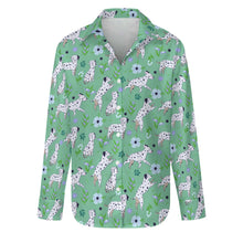 Load image into Gallery viewer, Flower Garden Dalmatians Women's Shirt-Apparel-Apparel,Dalmatian,Dog Mom Gifts,Shirt-16