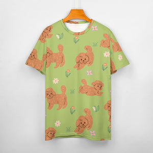 Flower Garden Doodle Love All Over Print Women's Cotton T-Shirt - 4 Colors-Apparel-Apparel, Doodle, Goldendoodle, Labradoodle, Shirt, T Shirt-12