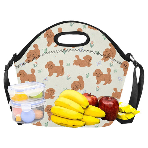 Flower Garden Doodle Love Neoprene Lunch Bag-3
