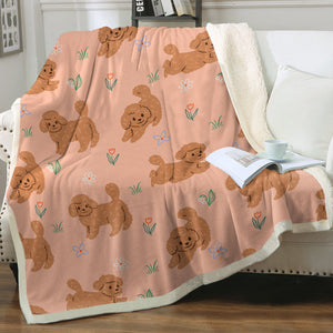Flower Garden Doodle Love Soft Warm Fleece Blanket-Blanket-Blankets, Doodle, Home Decor, Toy Poodle-15