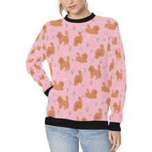 Load image into Gallery viewer, Flower Garden Doodle Love Sweatshirt for Women-Apparel-Apparel, Dog Mom Gifts, Doodle, Sweatshirt-Light Pink-S-2