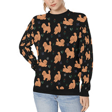 Load image into Gallery viewer, Flower Garden Doodle Love Sweatshirt for Women-Apparel-Apparel, Dog Mom Gifts, Doodle, Sweatshirt-Midnight Black-S-6