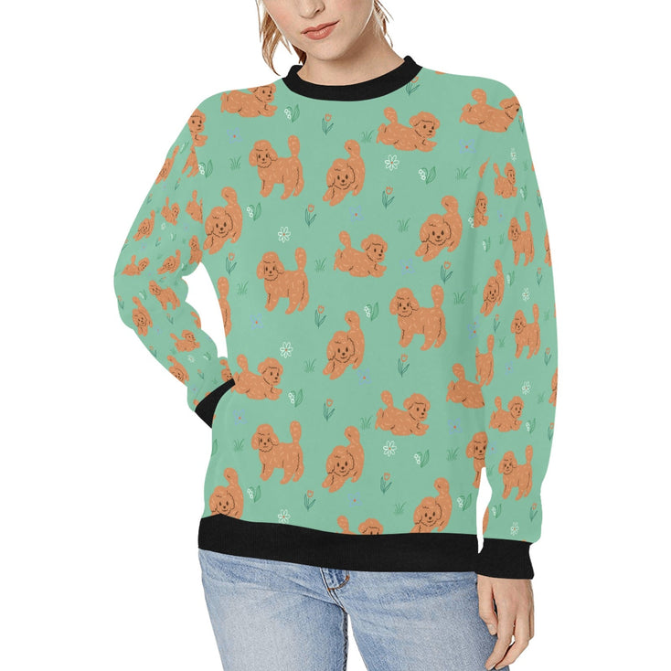 Flower Garden Doodle Love Sweatshirt for Women-Apparel-Apparel, Dog Mom Gifts, Doodle, Sweatshirt-Mint Green-S-1