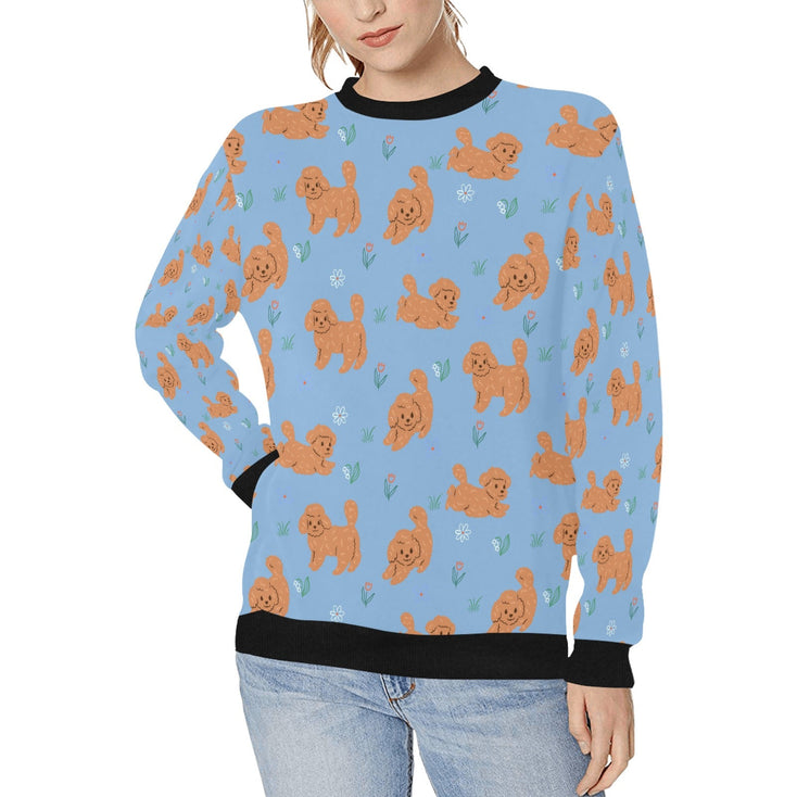 Flower Garden Doodle Love Sweatshirt for Women-Apparel-Apparel, Dog Mom Gifts, Doodle, Sweatshirt-Sky Blue-S-4