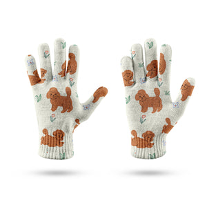 Flower Garden Doodle Love Touch Screen Gloves-Accessories-Accessories, Dog Dad Gifts, Dog Mom Gifts, Gloves-10