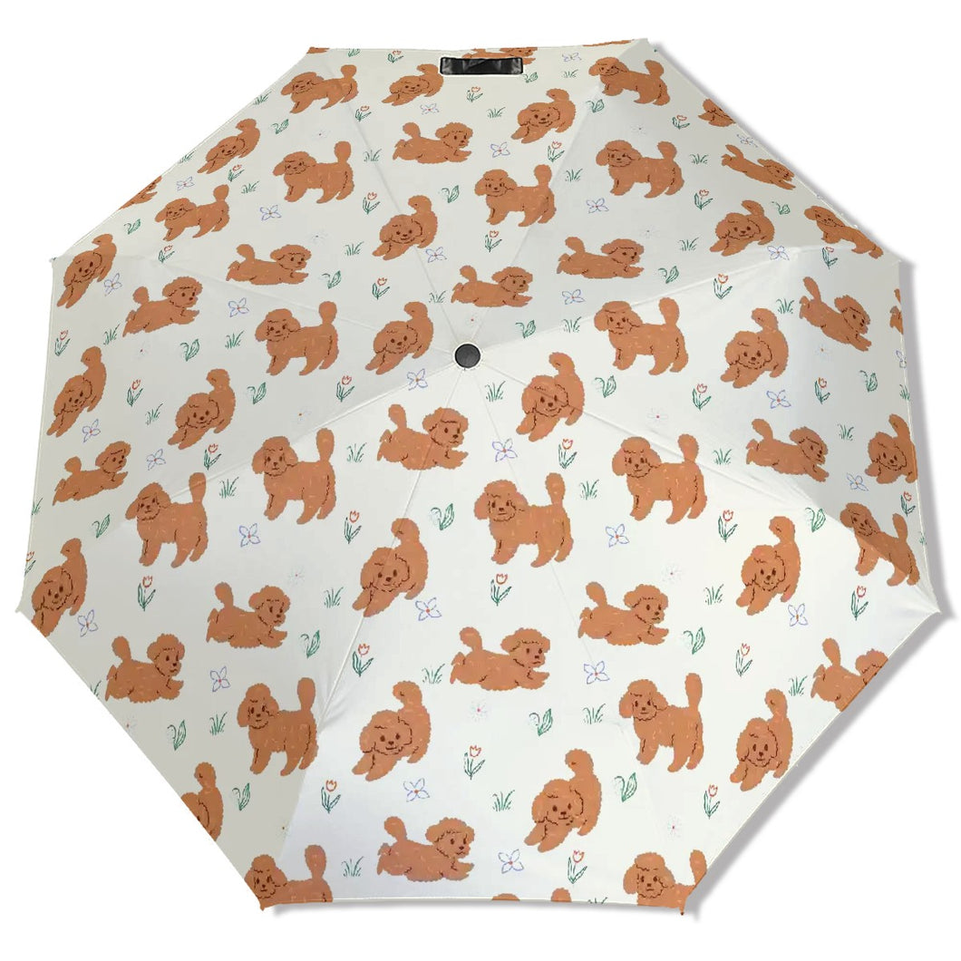 Flower Garden Doodle Love Umbrella-Accessories-Accessories,Dog Mom Gifts,Doodle,Umbrella-1
