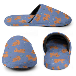 Flower Garden Doodle Love Women's Cotton Mop Slippers-27