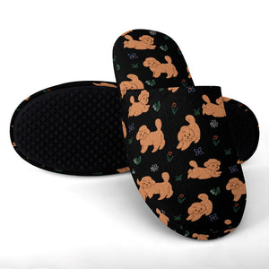 Flower Garden Doodle Love Women's Cotton Mop Slippers-39