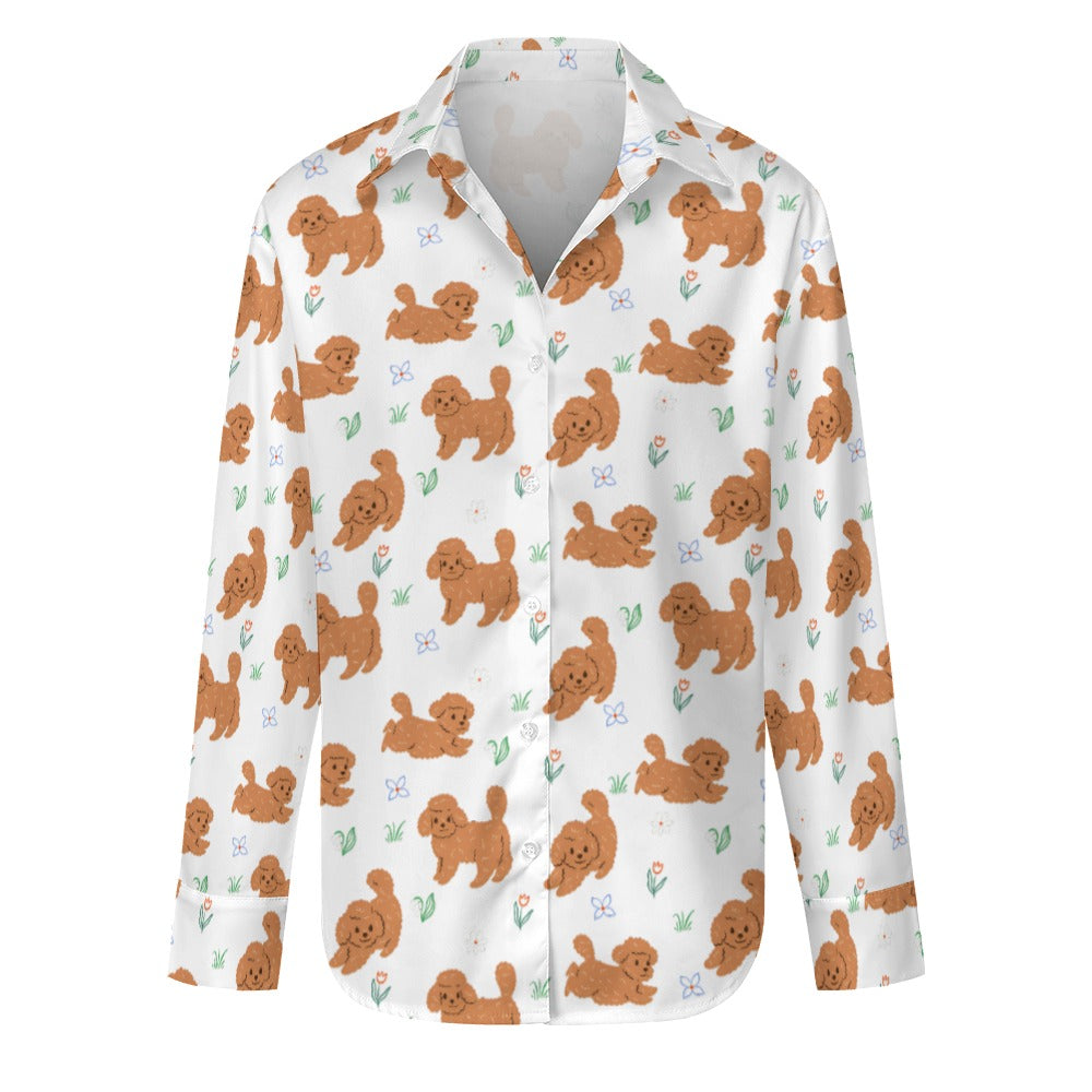 Flower Garden Doodle Love Women's Shirt-Apparel-Apparel,Dog Mom Gifts,Doodle,Shirt-12