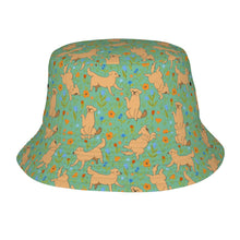 Load image into Gallery viewer, Flower Garden Golden Retriever Bucket Hat-Hats &amp; Caps-Accessories,Dog Dad Gifts,Dog Mom Gifts,Golden Retriever,Hats-Mint Green-One Size-17