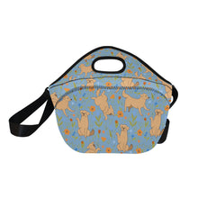 Load image into Gallery viewer, Flower Garden Golden Retriever Neoprene Lunch Bag-20