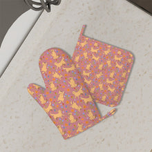 Load image into Gallery viewer, Flower Garden Golden Retriever Oven Mitts and Pot Holder Set-Kitchen Decor-Accessories,Dog Mom Gifts,Golden Retriever-3