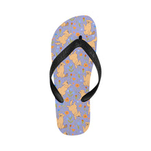 Load image into Gallery viewer, Flower Garden Golden Retriever Unisex Slippers-CornflowerBlue_1-S-19