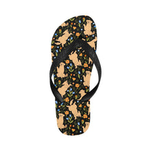 Load image into Gallery viewer, Flower Garden Golden Retriever Unisex Slippers-Black-S-23