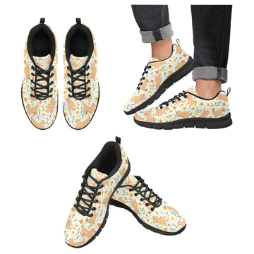 Flower Garden Golden Retriever Womens Breathable Sneakers Ivory White Us13 360x